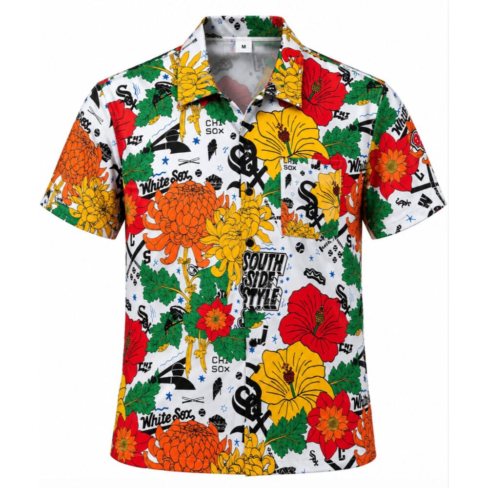 Destroyer Rocks Chicago White Sox Floral Hawaiian Shirt